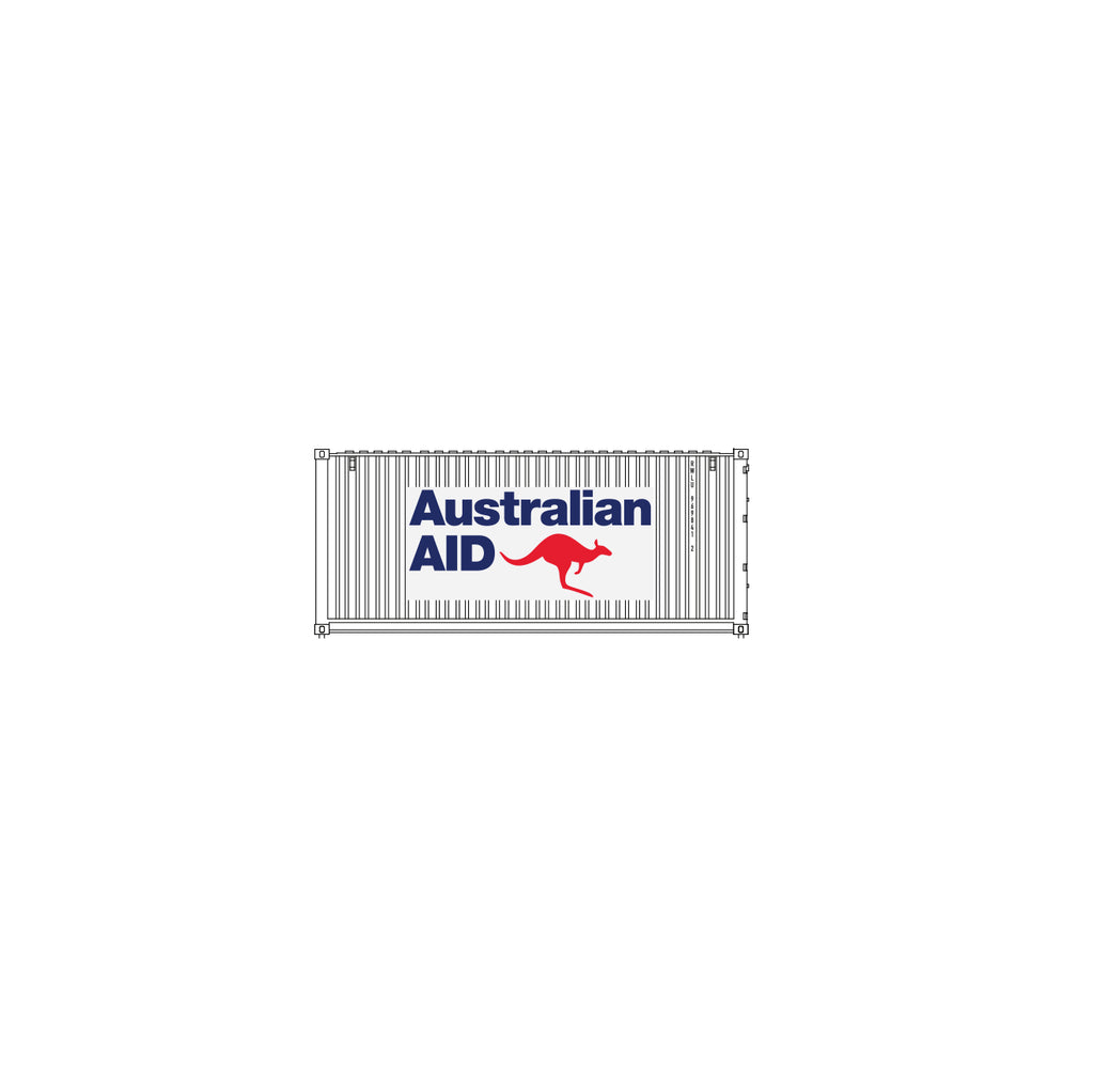 N Scale - Australian Aid 20ft Shipping Container