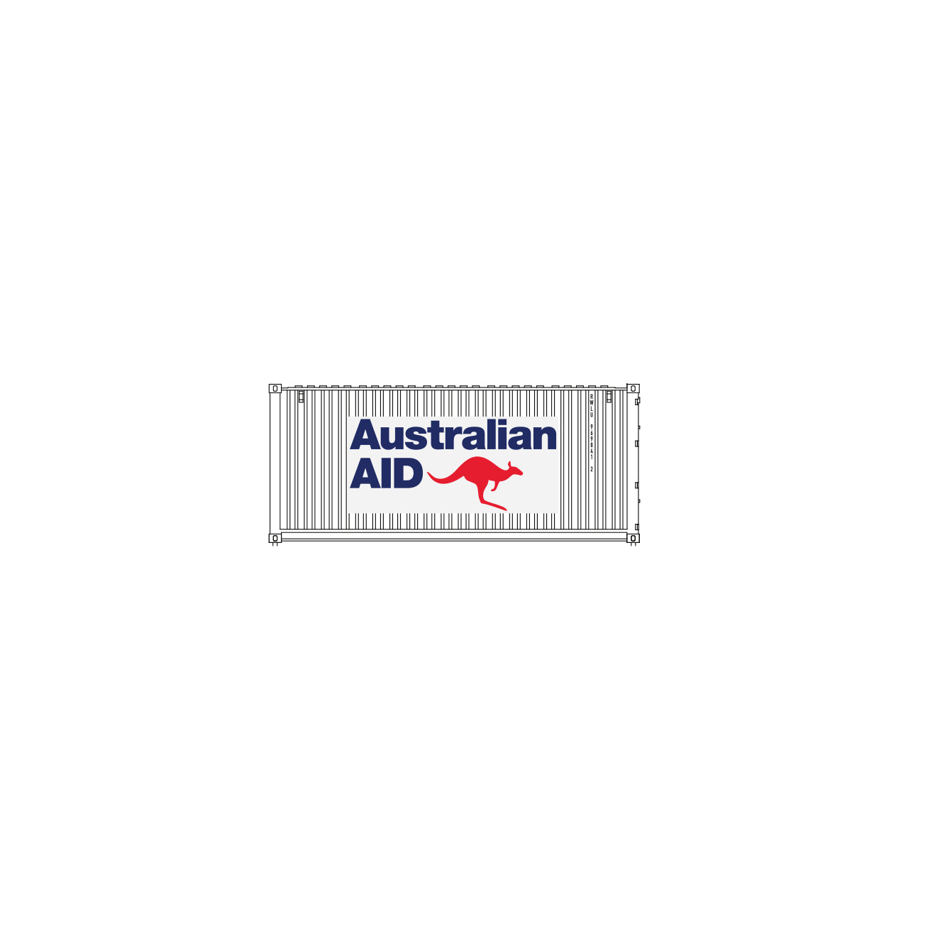 N Scale - Australian Aid 20ft Shipping Container